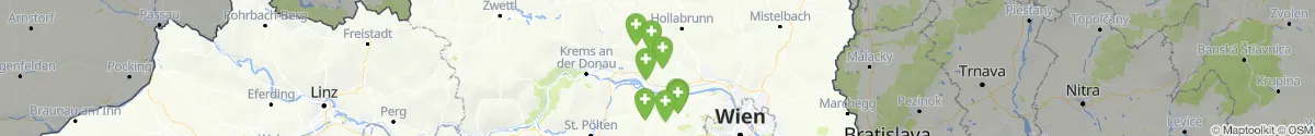 Kartenansicht für Apotheken-Notdienste in der Nähe von Königsbrunn am Wagram (Tulln, Niederösterreich)